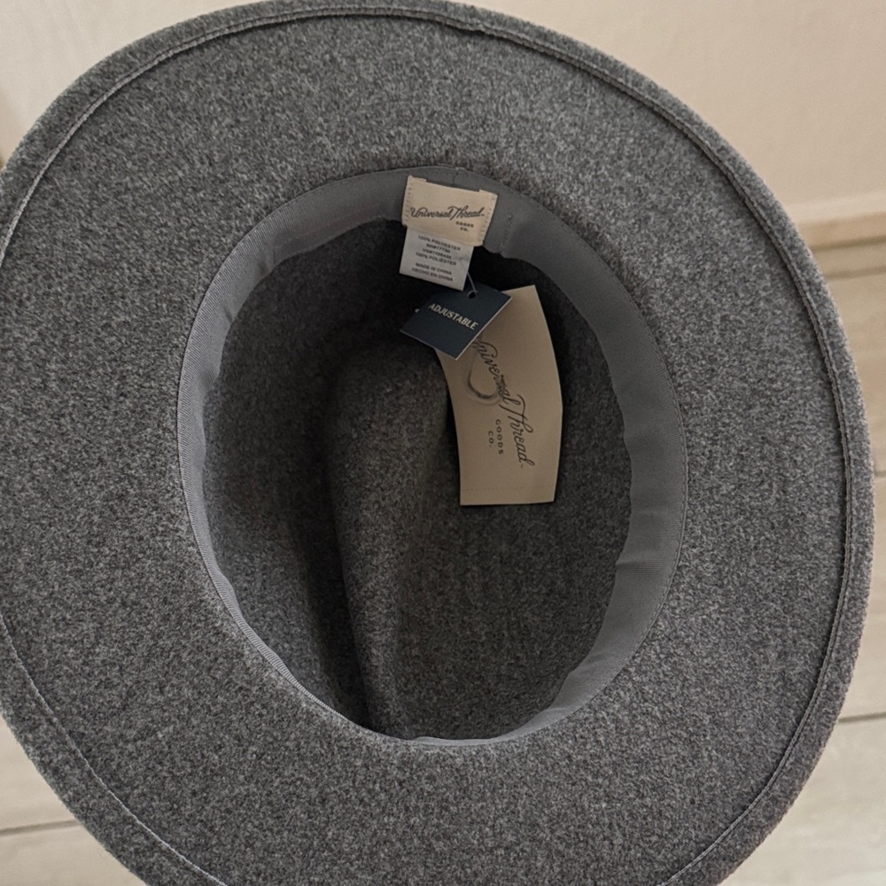 Universal Thread Gray Soft Fedora Hat Adjustable - Picture 2 of 4
